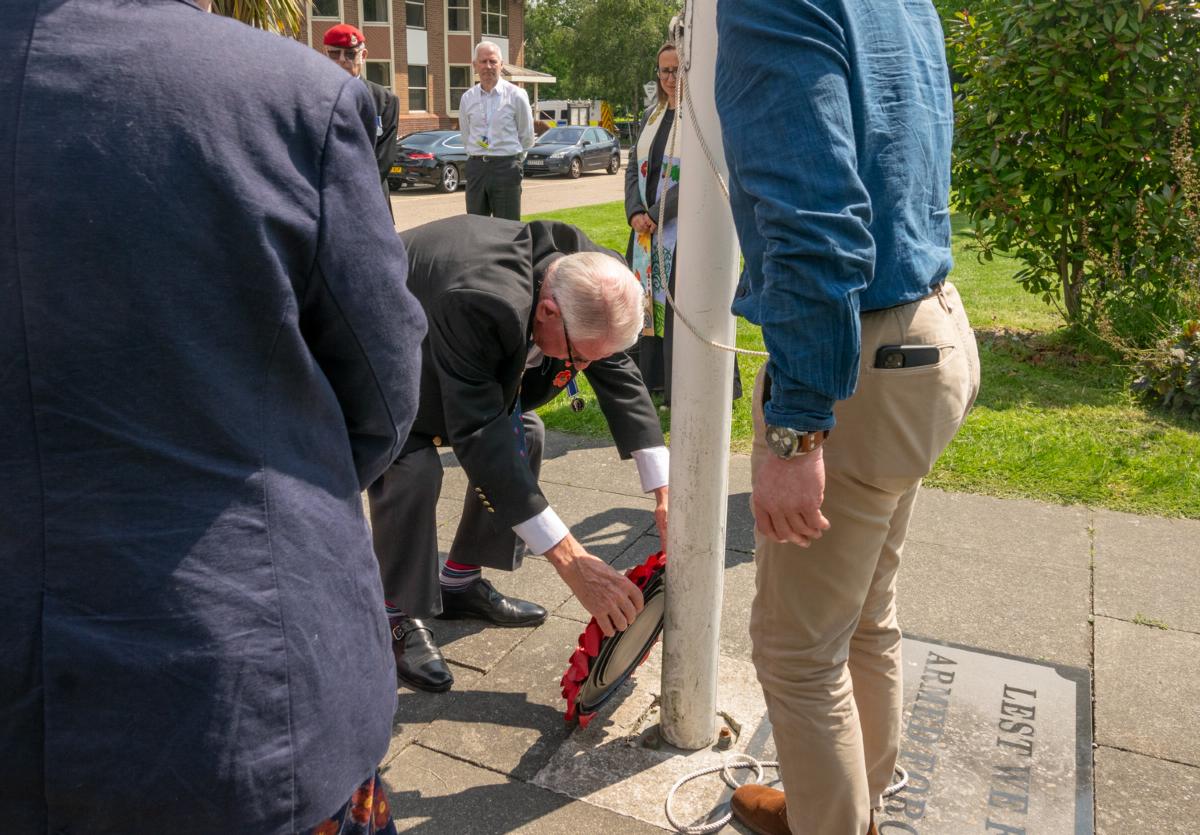 Wreath being laid