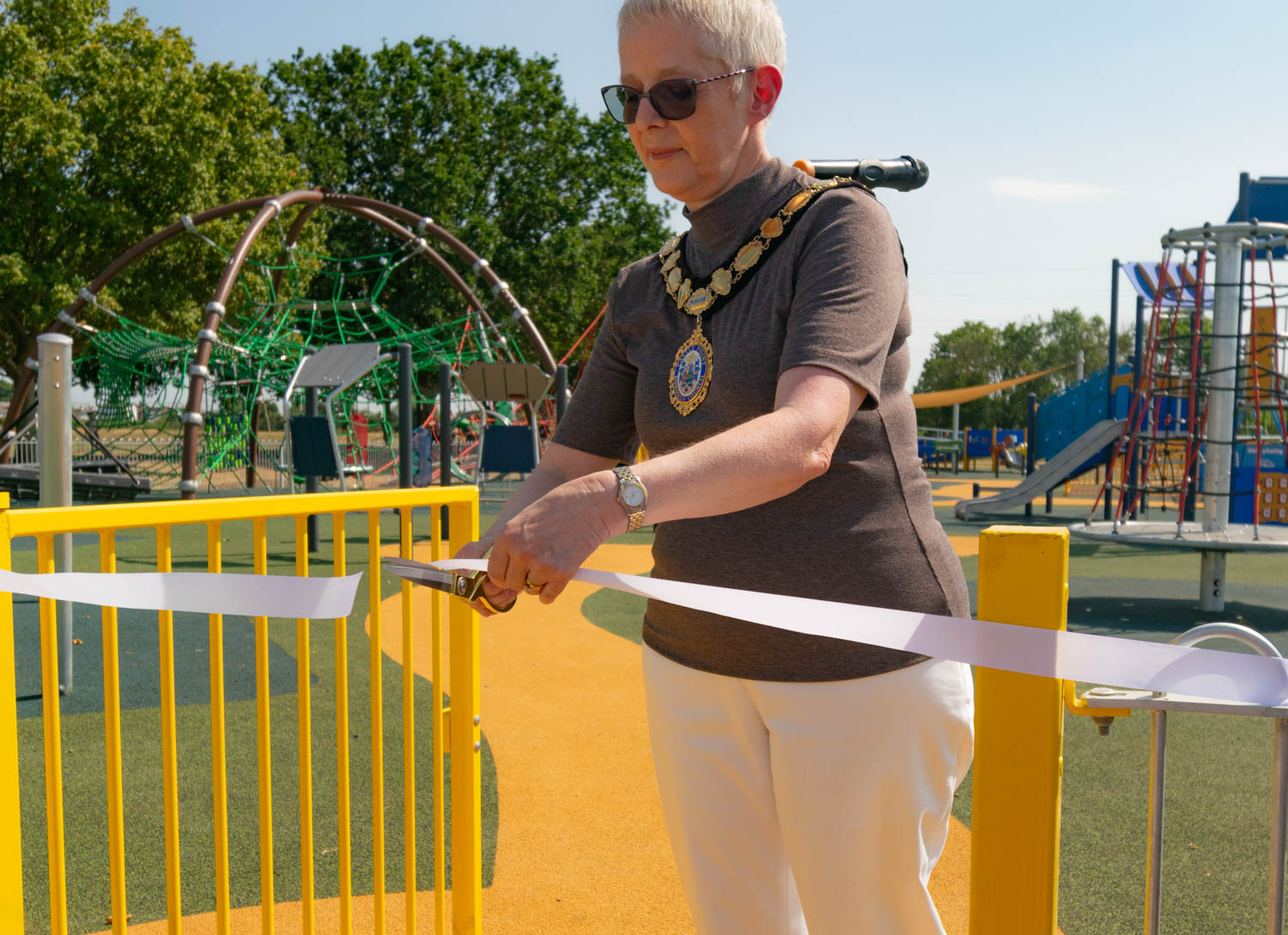 Mayor opening the playground