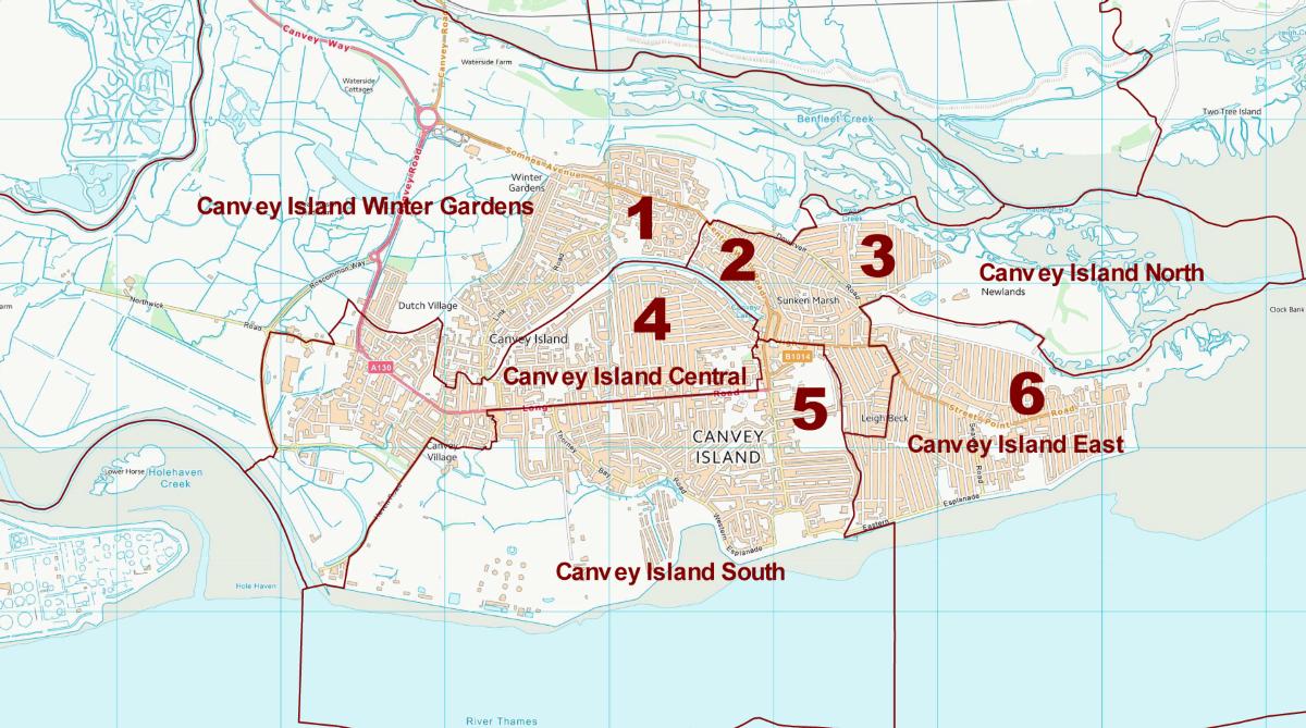 Map of canvey